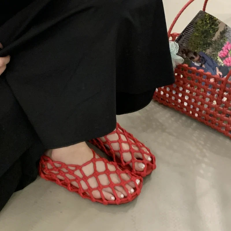 Breathable Women’s Ballet Flats - Mesh Weave, Summer