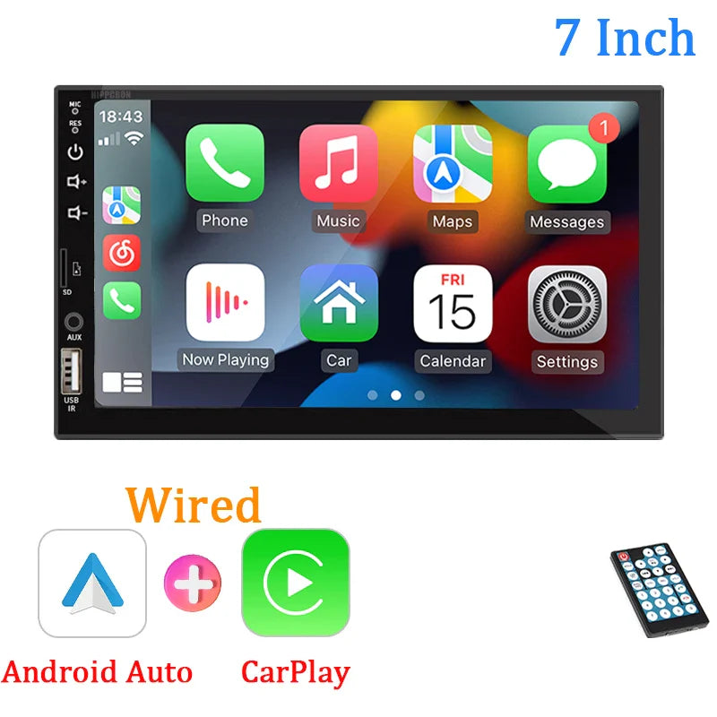 Car Stereo 7 Inch CarPlay Android Auto Multimedia Player With Bluetooth FM Radio AUX MirrorLink Fall 2025 Upgrade