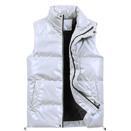 Warm Polished Men’s Down Vest - Quilted Duck Down, Winter