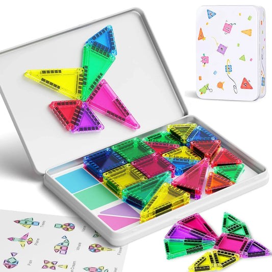 Magnetic Tiles Travel Set 56 Piece Portable STEM Building Blocks For Kids Screen Free Educational Gift Fall 2025