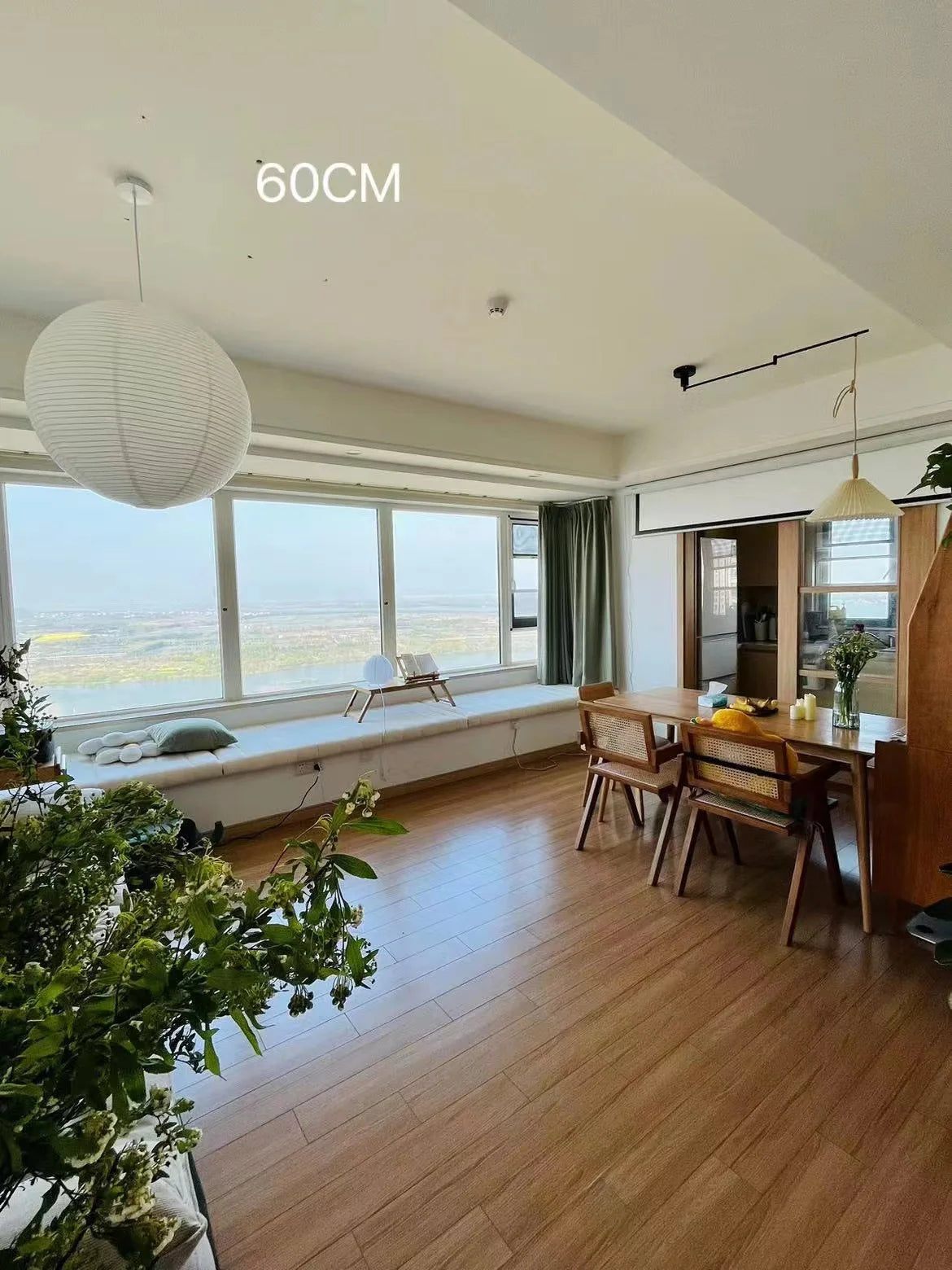 Japandi Pendant Lamp Wabi Sabi Rice Paper Round LED Dimmable