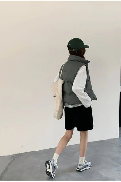 Lightweight Women's Down Vest - Cropped Boxy, Duck Fill