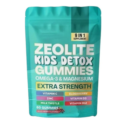 Zeolite Detox Gummies 60 Count – Multivitamin Omega-3 Magnesium Elderberry Immune Support Supplement 2026