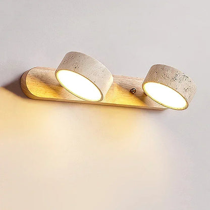 Japandi Wabi Sabi Round LED Wall Light With Mirror Bathroom