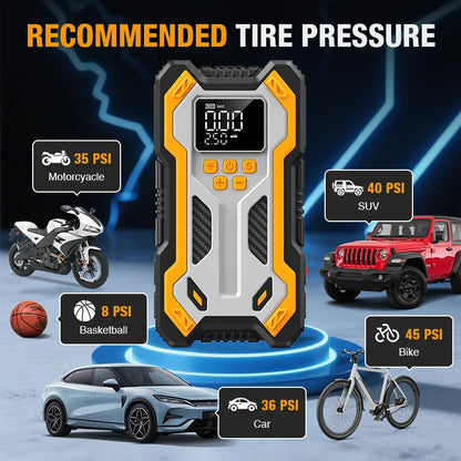 Car Jump Starter With Air Compressor Portable Battery Booster 20000mAh 160 PSI Tire Inflator Auto Shutoff Fall 2025