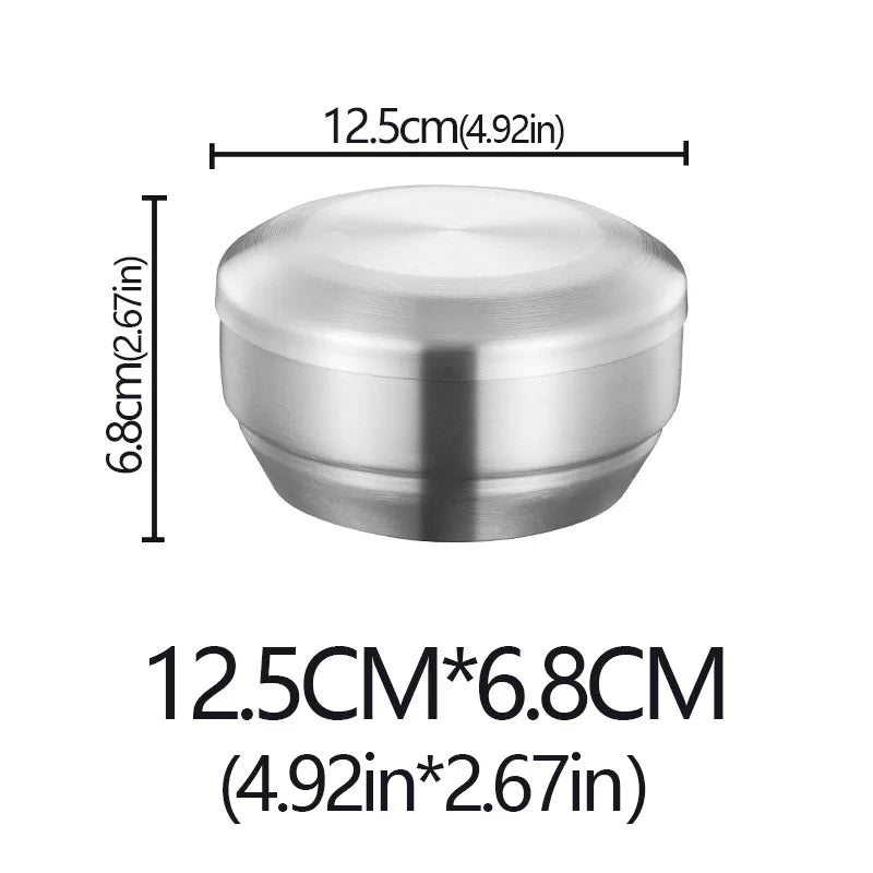 Cuenco para arroz de acero inoxidable de doble capa con tapa aislada