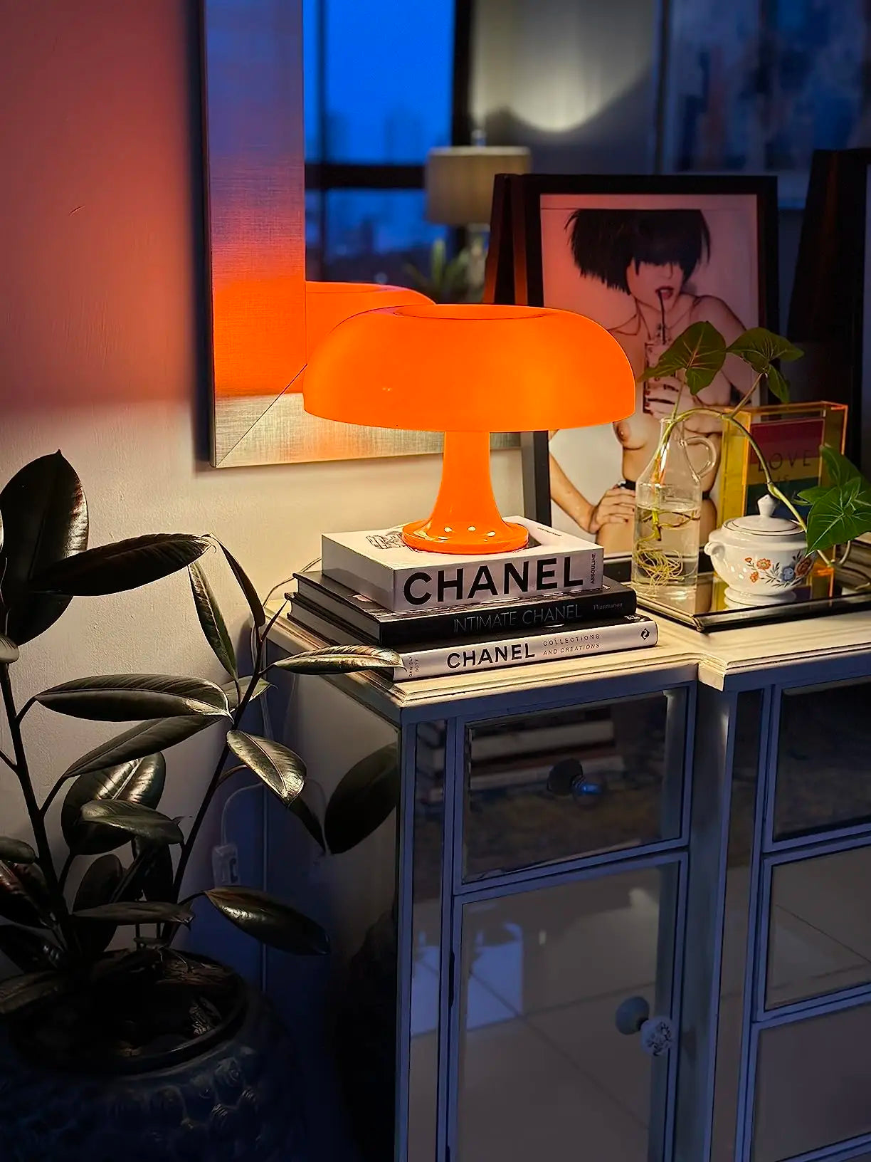 Japandi LED Mushroom Table Lamp Ivory Minimalist Bedside Lighting