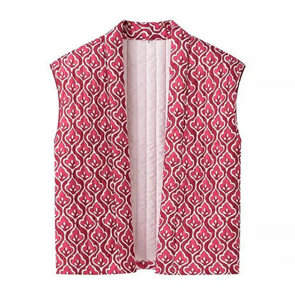 Insulating Women’s Quilted Vest - Loose Open Stitch, Cotton