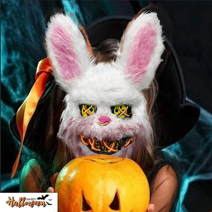 Halloween LED Mask Faux Fur Bunny Bear Cosplay Spooky