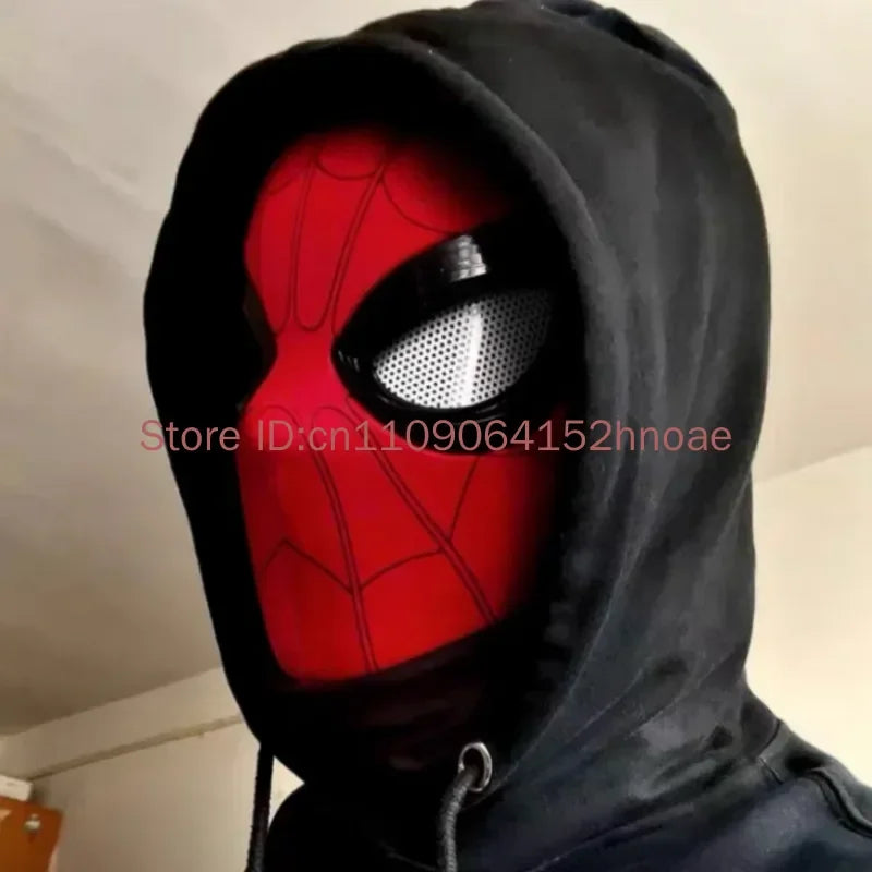 Remote-Controlled Spider-Man LED Cosplay Headgear with Glowing Red and Black Design 2026