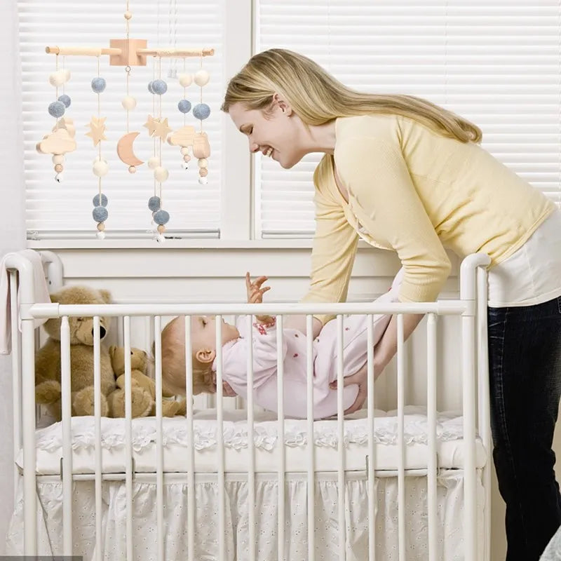 Hot Air Balloon Crib Mobile Newborn Sensory Toys Soothing