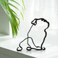 Minimalist Metal Dog Sculpture - Unique Home Office Decor, Modern Art Figurine