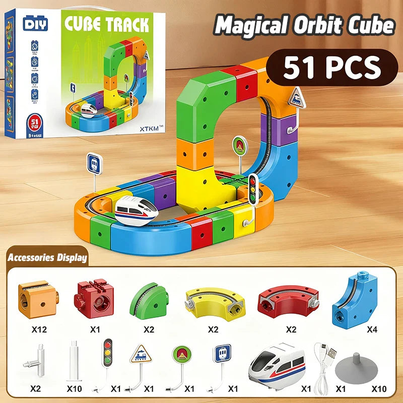 Magnetic Building Set 81 Pieces Track Puzzle With Train STEM Educational Toy Christmas Gift 2025