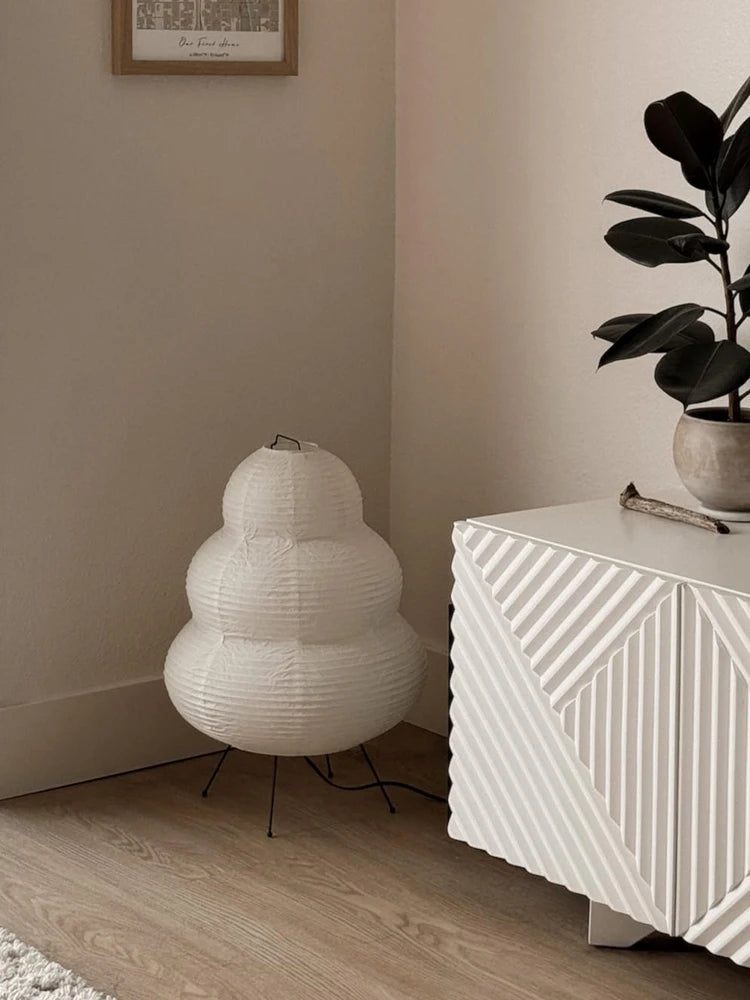 LED Rice Paper Lamp Tricolor Dimming Japanese Style