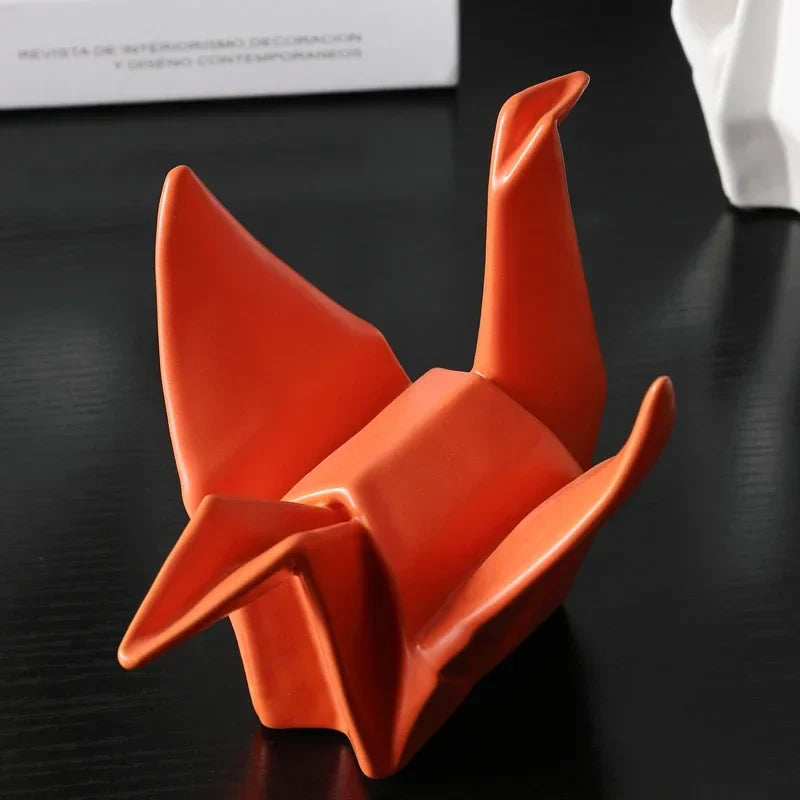 Ceramic Bird Statue Origami Sculpture Modern Desktop Home Decor Fall 2025 Accent Minimalist Office Gift