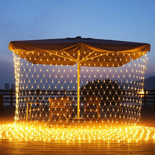 Waterproof LED Net Fairy Christmas Lights - 8 Modes or Solar Powered, Ideal for Christmas and Holiday Decorations