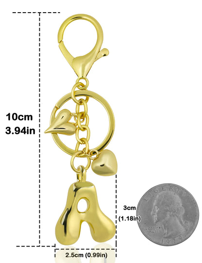 Personlig nøglering guld boblebogstav taskevedhæng gave