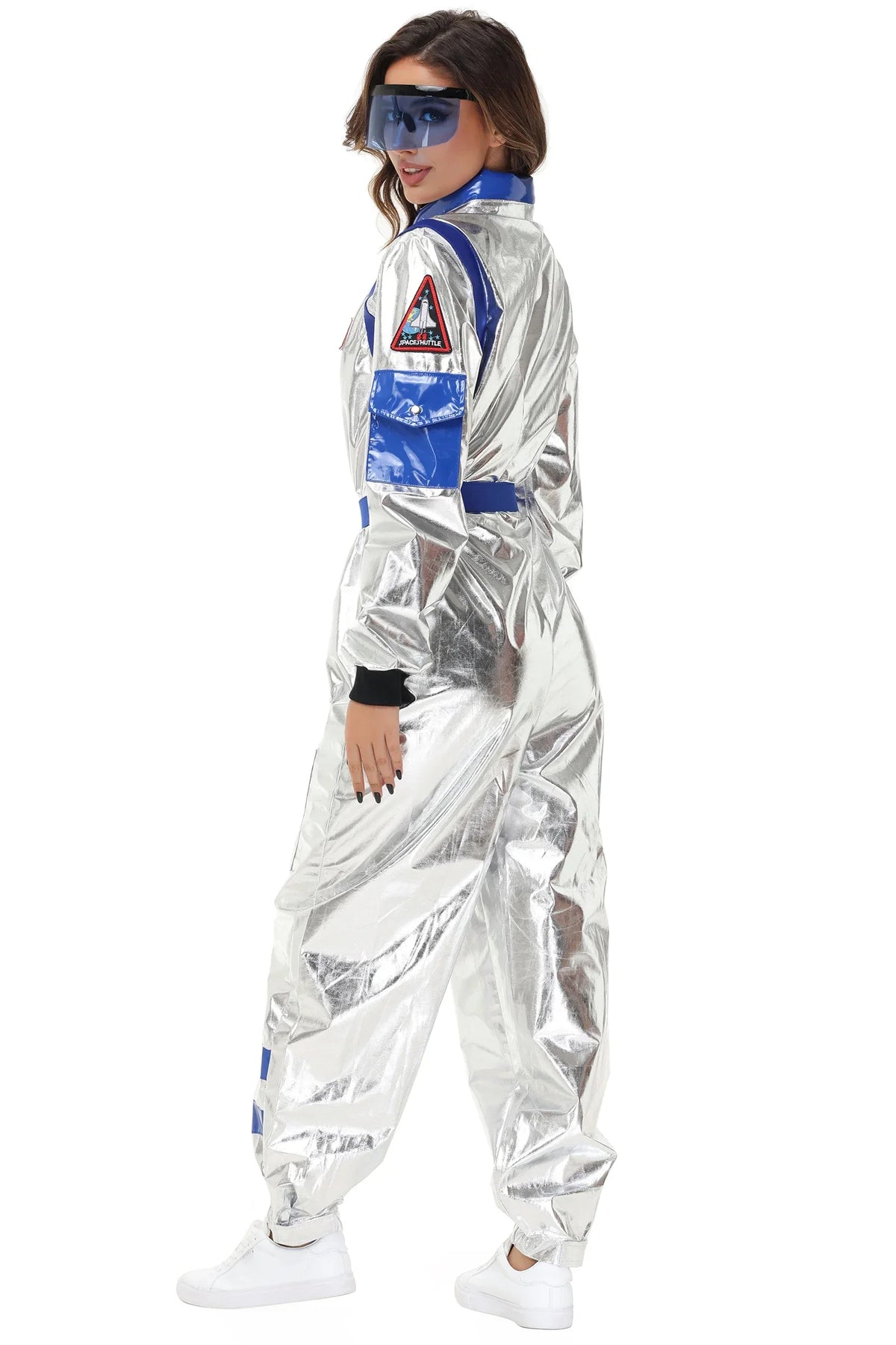 Zilverkleurig astronautenruimtepak voor volwassenen, jumpsuit voor koppels, cosplay voor Halloween, carnaval en verkleedfeesten 2026