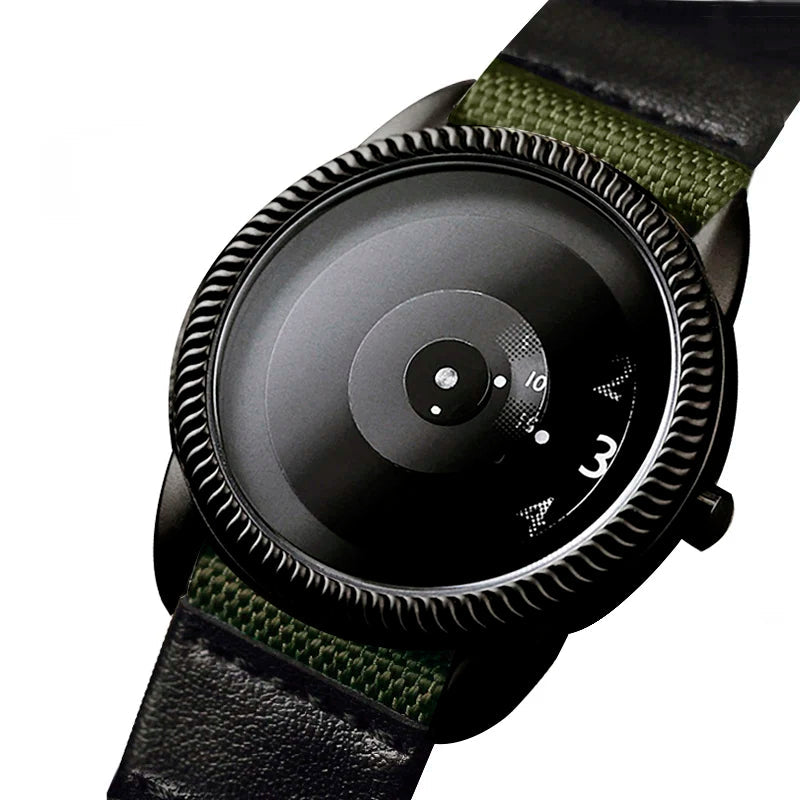 Quartz Handless Watch Canvas Strap Minimalist Style