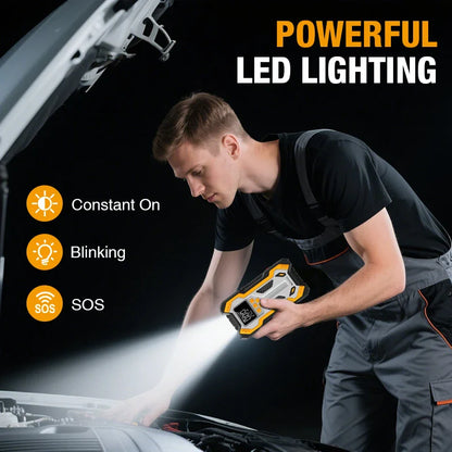 Car Jump Starter With Air Compressor Portable Battery Booster 20000mAh 160 PSI Tire Inflator Auto Shutoff Fall 2025