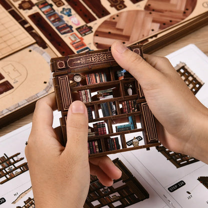 Miniature Dukkehus DIY Træbog Hus Sæt Hyggelig Efterår 2025 Rum Dekoration, Håndlavet Arkitektonisk Model Gave