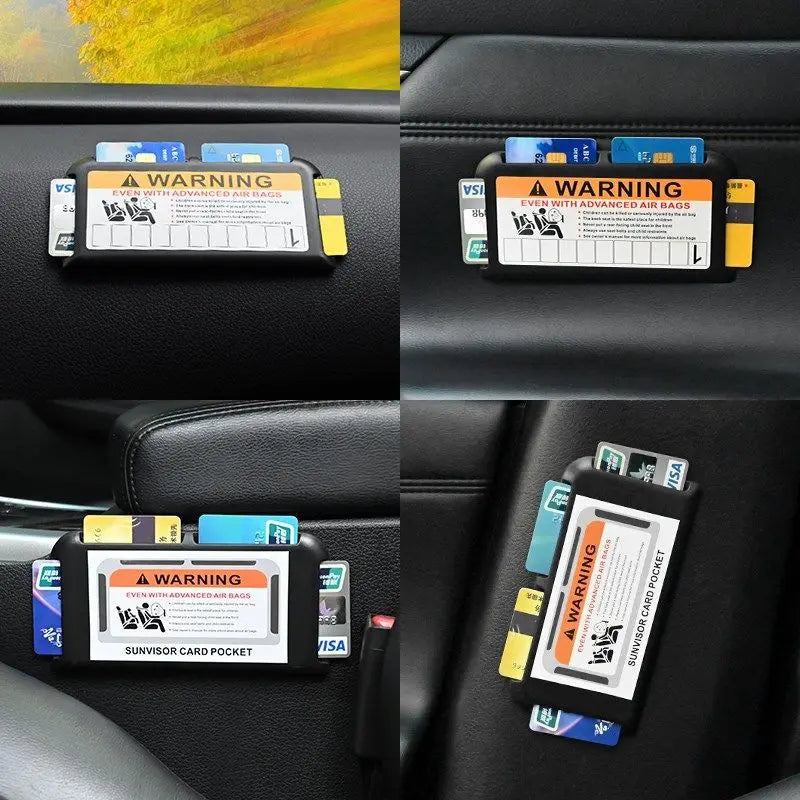 Car Accessories Sun Visor Organizer - Temporary Parking Card Holder for Auto Interior Storage