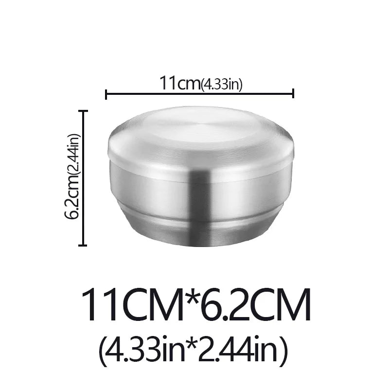Cuenco para arroz de acero inoxidable de doble capa con tapa aislada