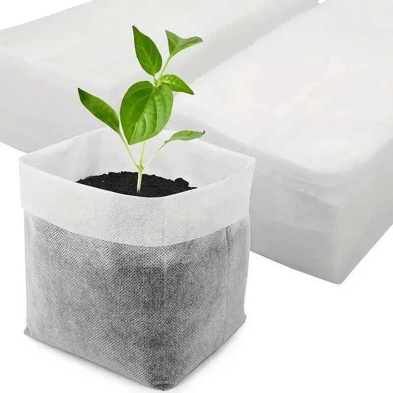 Biodegradable Non-Woven Seed Nursery Bags - 100pcs Eco-Friendly Grow Pots for Home Garden