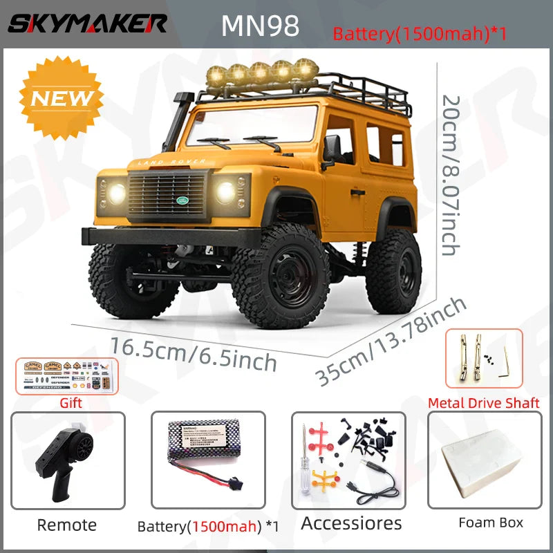 RC Car Rock Crawler RTR 2.4G 4WD Defender Style Offroad Toy Back To School 2025 Gift
