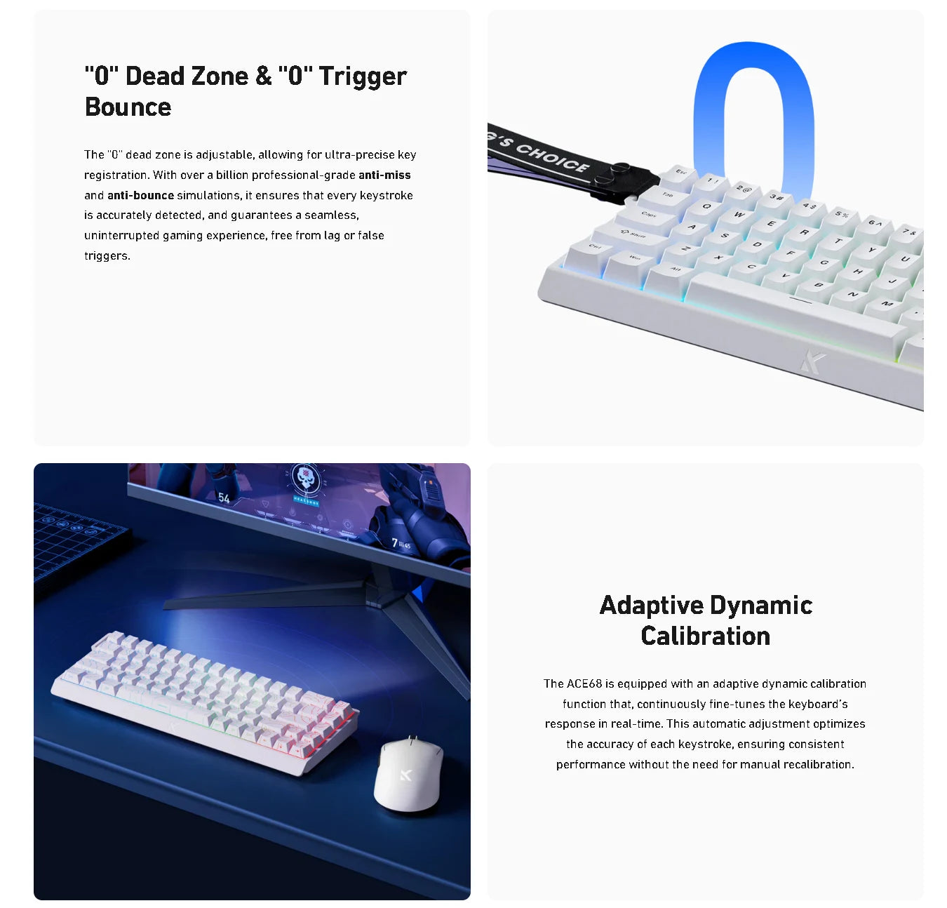 Teclado de juego magnético de 68 teclas con efecto Hall y RGB topográfico