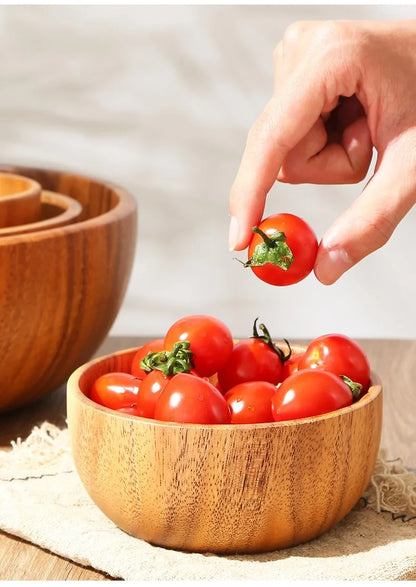 Akacie Træskål Japansk Stil Salatskål Ramadan