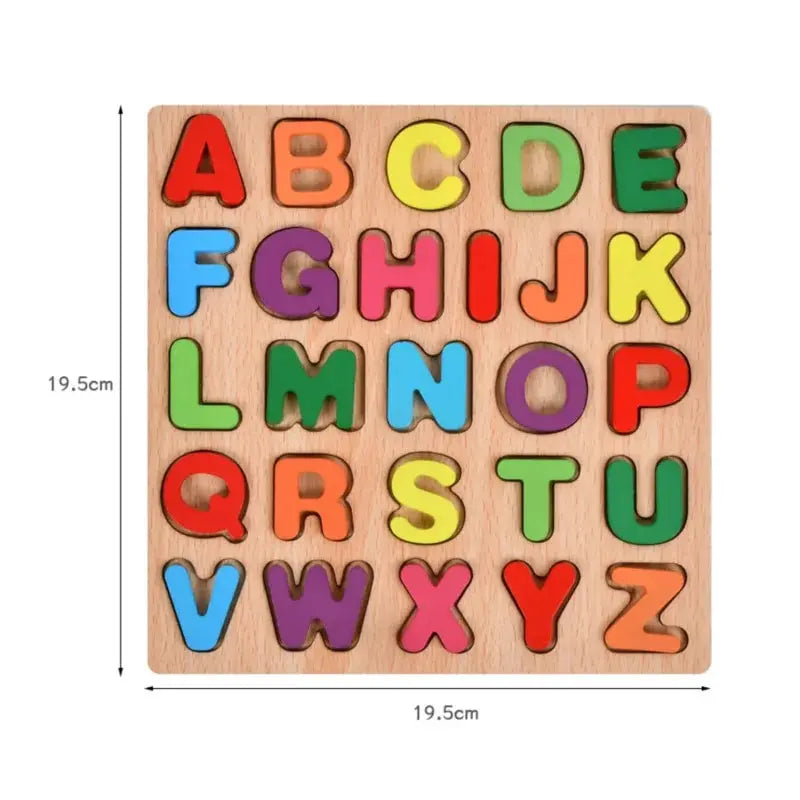 Colorful Wooden Alphabet Number Puzzle for Kids Educational Game