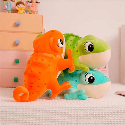 Almohada de camaleón de felpa 30cm reptil de dibujos animados regalo acogedor