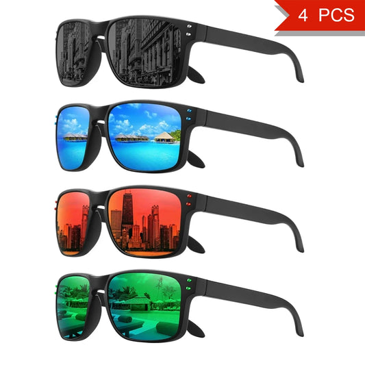 Occhiali da sole polarizzati confezione da 4 unisex UV400 guida visione notturna montature TR estate 2026 idea regalo
