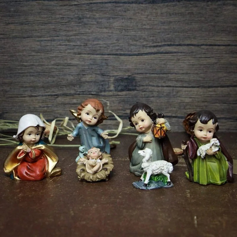 Nativity Set 11-Piece Resin Catholic Figurines Christmas Decor Centerpiece Traditional Manger Scene Gift