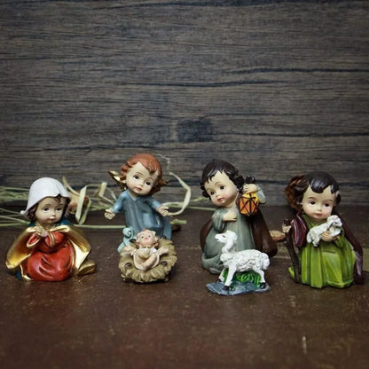 Nativity Set 11-Piece Resin Catholic Figurines Christmas Decor Centerpiece Traditional Manger Scene Gift