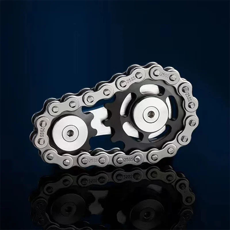 Fidget Spinner Metal Chain Gear EDC Rainbow Focus Toy