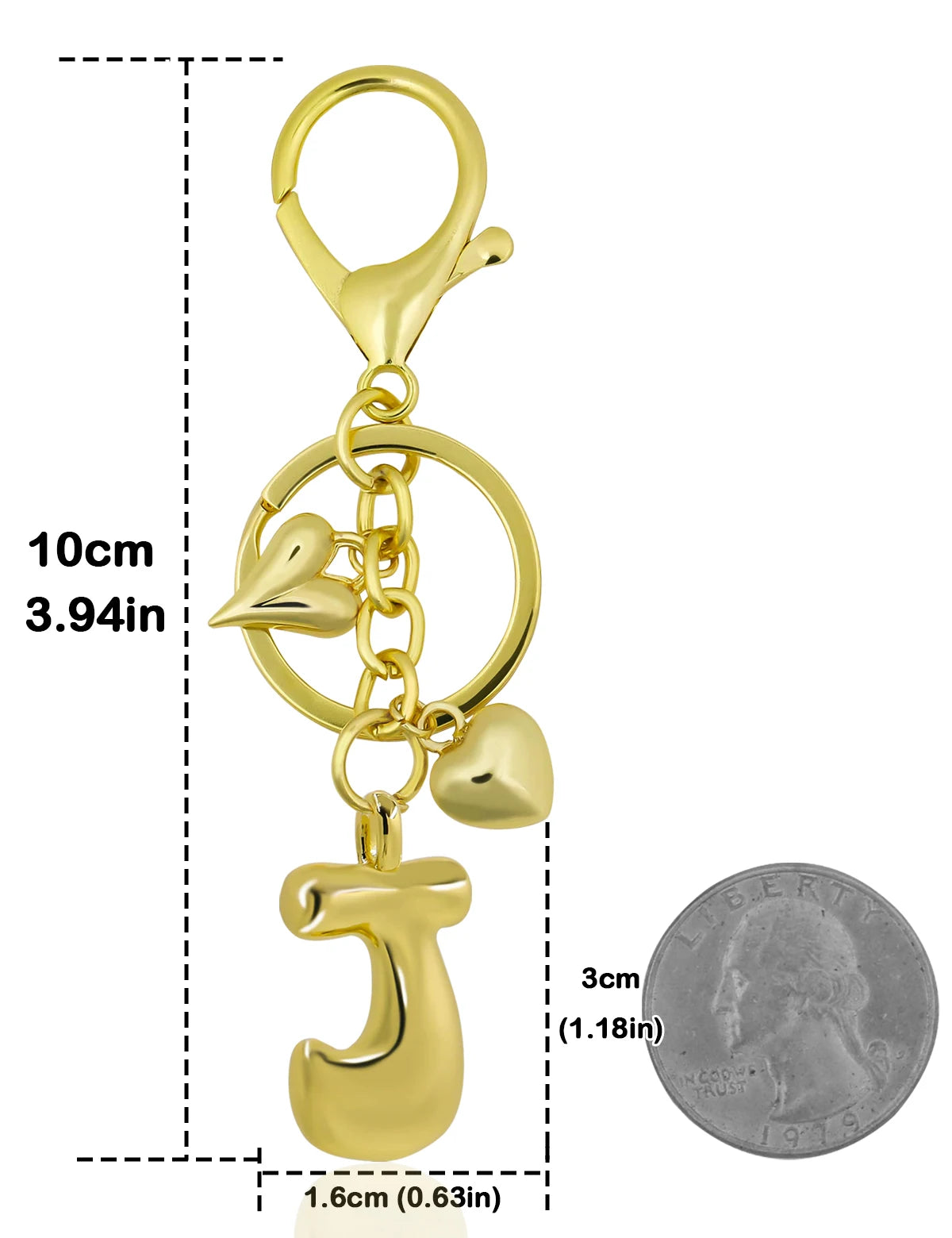 Personlig nøglering guld boblebogstav taskevedhæng gave