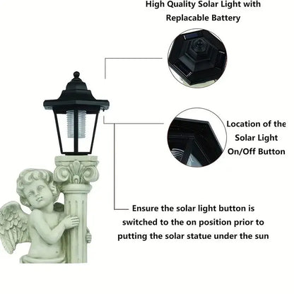 Statua luce angelo solare 49 cm luce da sentiero da giardino esterno decorazione religiosa cattolica idea regalo