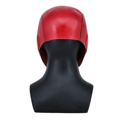 Red Hood-superheldenhelm van latex, cosplaymasker dat het hele gezicht bedekt, voor volwassen mannen, Halloween en gemaskerde bals 2026