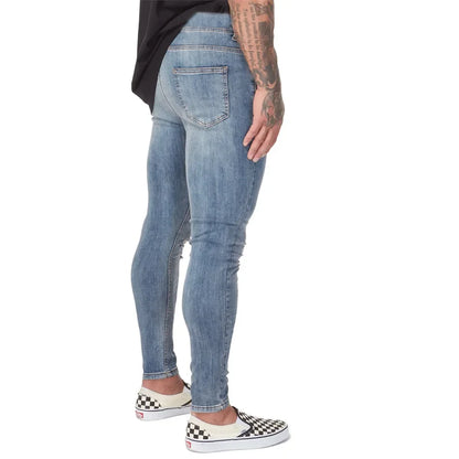 Shascullfites Spray On Jeans Män Hip Hop Distressed Ripped 3 Färger Super Skinny