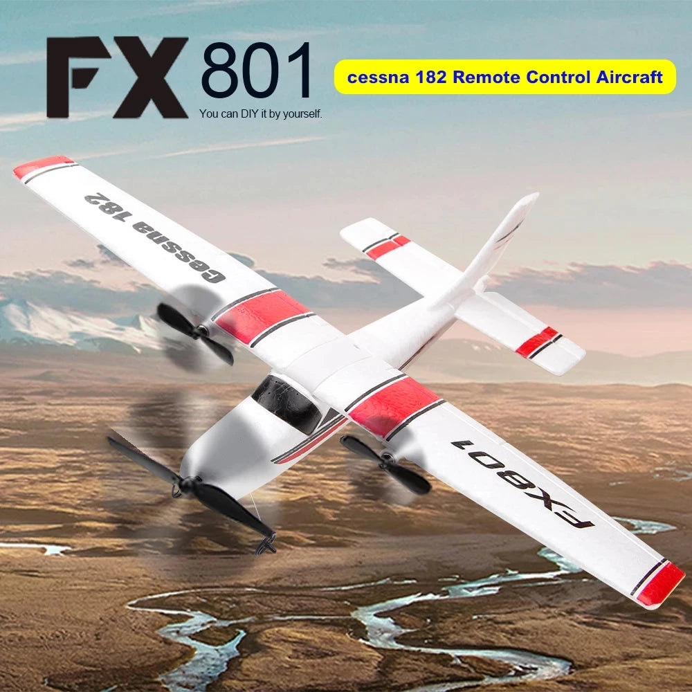 EPP Foam FX801 RC Plane - 2CH Remote Control Aircraft for Kids, Easy Assembly Toy Gift