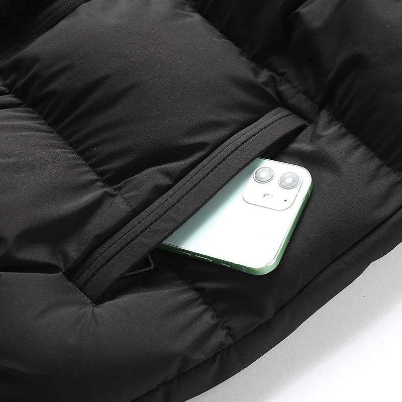 Insulating Men’s Puffer Vest - Hooded, Cotton, For Winter