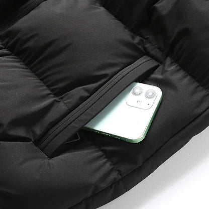 Insulating Men’s Puffer Vest - Hooded, Cotton, For Winter