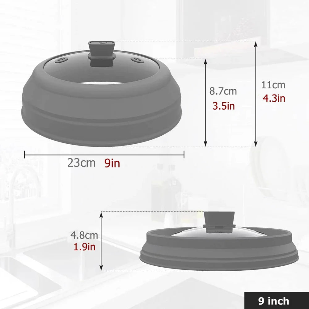 Microwave Splatter Cover 10.5 Inch Foldable Silicone Plate Cover Kitchen Essential Fall 2025 Steam Venting Easy Clean