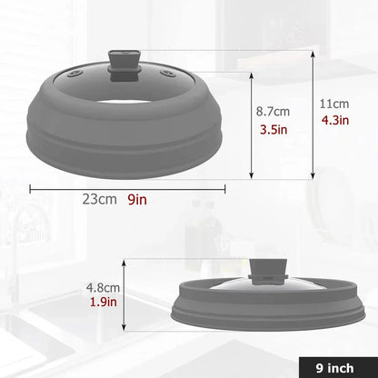 Microwave Splatter Cover 10.5 Inch Foldable Silicone Plate Cover Kitchen Essential Fall 2025 Steam Venting Easy Clean