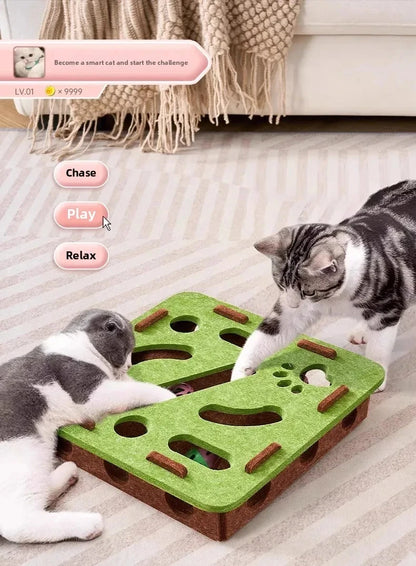 Cat Puzzle Toy Box With Ball Suede Felt Indoor Cat Exercise Entertainment Eco Friendly Gift 2026 TikTok Viral
