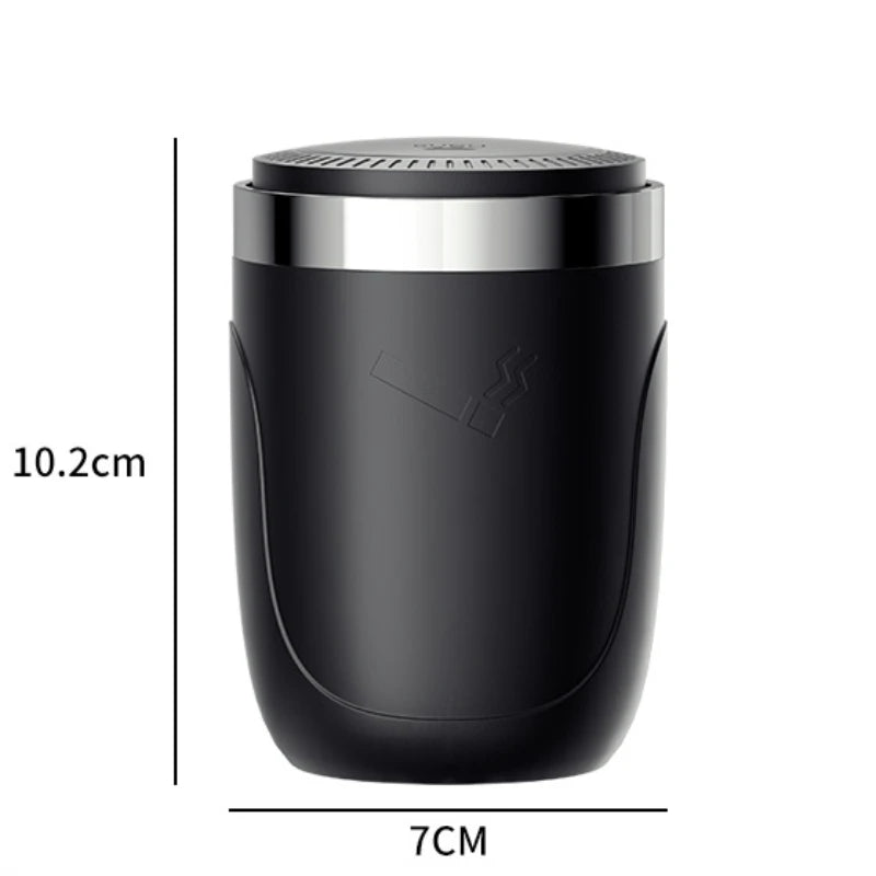Car Ashtray One-Click Opening with LED Light - Splash Proof Alloy Liner, Automotive Interior Accessory Fall 2026 Gift