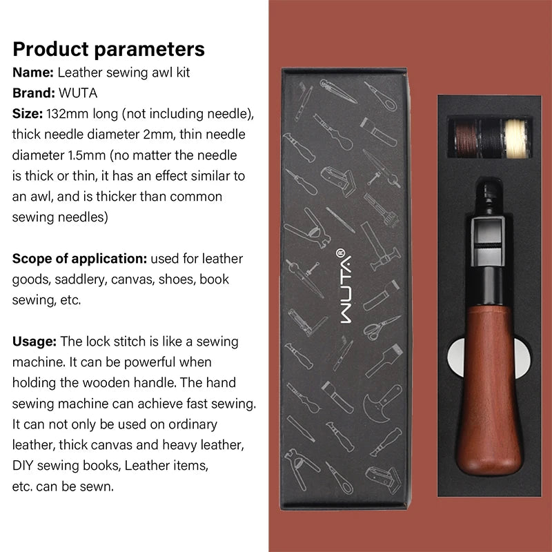 Kit de couture en cuir – ensemble d'outils premium pour couture à la main pour artisanat cuir et réparation de toile, cadeau automne 2026