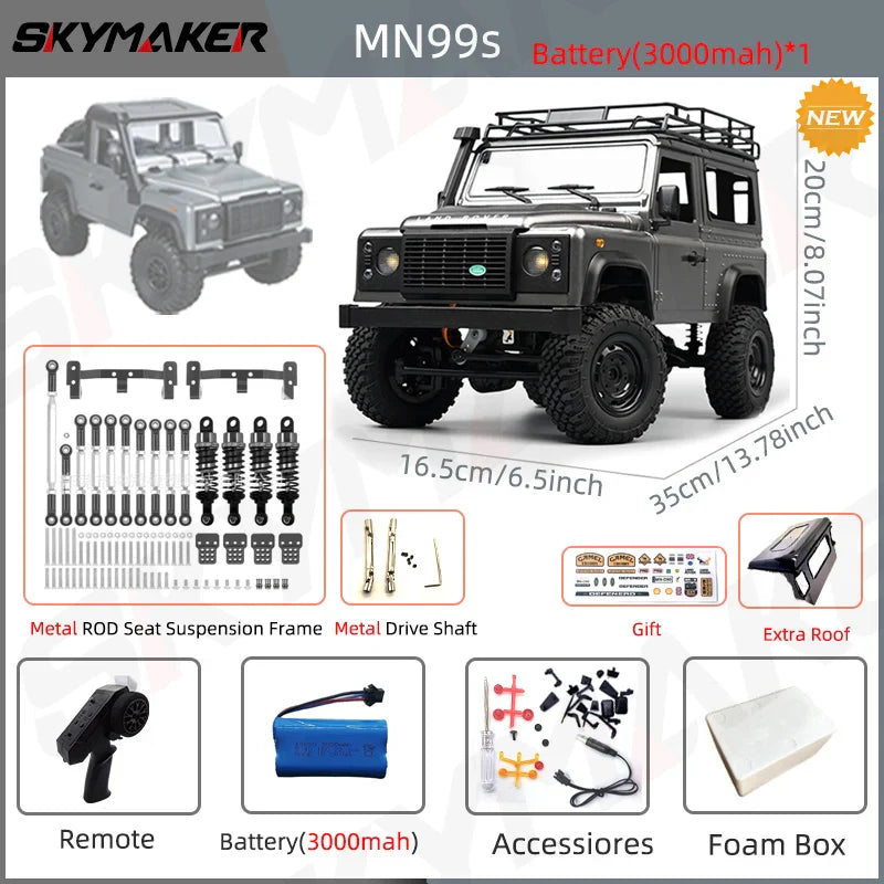 RC Car Rock Crawler RTR 2.4G 4WD Defender Style Offroad Toy Back To School 2025 Gift